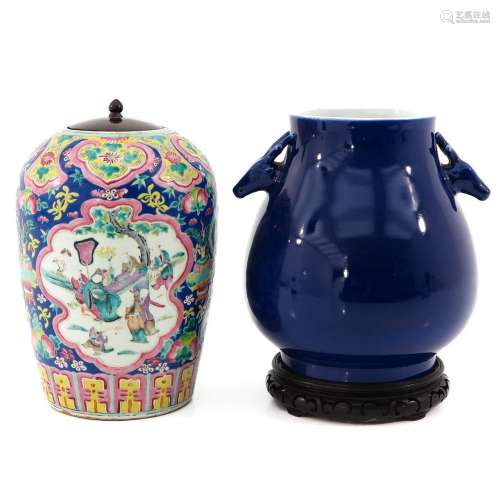 A Hu Vase and Ginger Jar