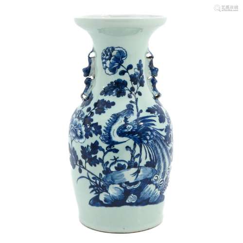 A Celadon and Blue Vase