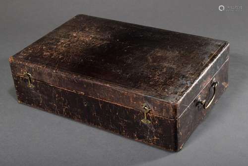 Leather covered box for duelling pistols hallmarked