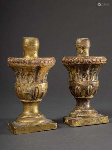 Pair of gilded "vases" carvings wood