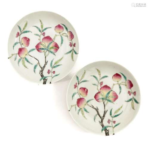 A Pair of Peach Decor Plates