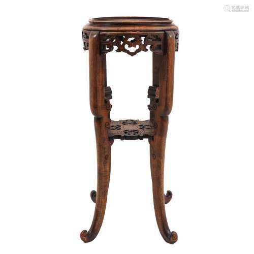 A Carved Chinese Side Table