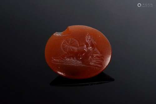 Carnelian intaglio with personification "Reclining woma...