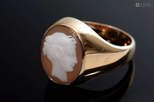 YG 750 ring with fine shell camée "woman's head"14