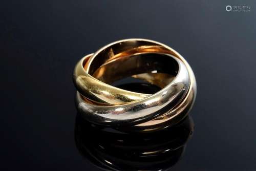 Cartier ring gold tricolour 750 from the series Trinity