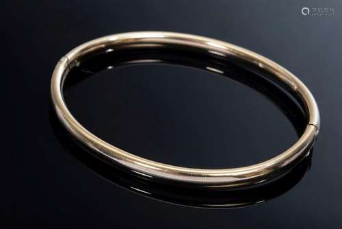 Oval rose gold 333 bangle hollow worked