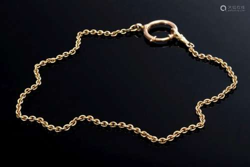 Solid YG 585 watch chain on RG 585 spring ring 22.8g