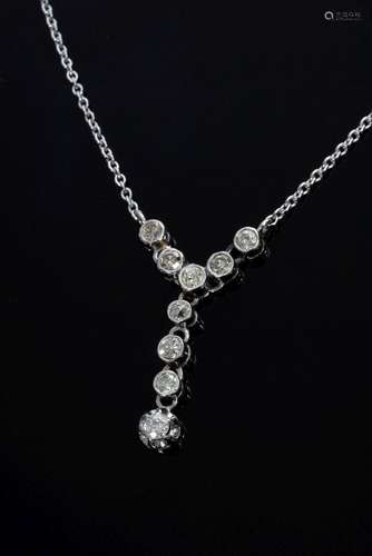 Delicate WG 585 necklace with octagonal old and brilliant cu...