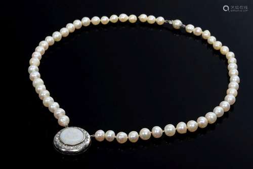 Cultured pearl necklace with silver 925 clasp WG 585 middle ...