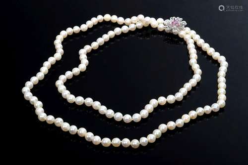 Endless knotted cultured pearl necklace (Ø 69mm