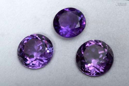 3 Round faceted amethysts 8.05ct