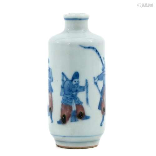 A Blue and Red Snuff Bottle