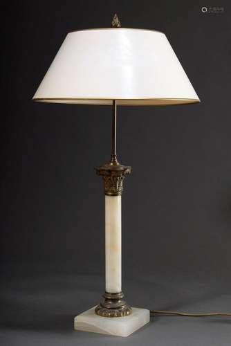 Marble column lamp with bronze capital and base c. 1890