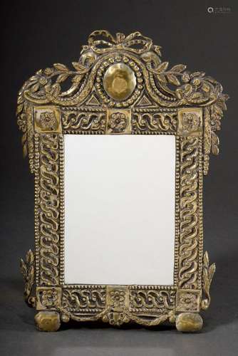 Small Louis XVI table mirror with chased metal frame 31x22cm