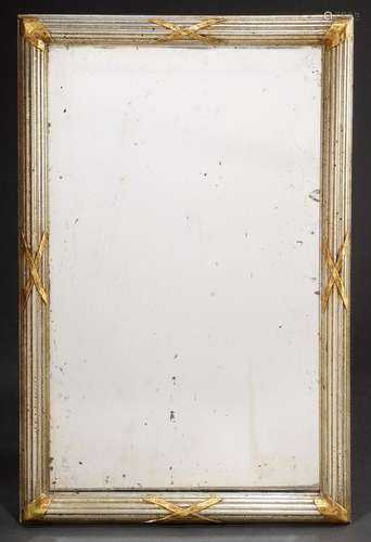 Small rectangular mirror with gilded cross band on silvered ...