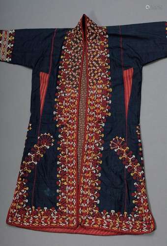 Turkmen Chirpi woman's coat with coloured embroidered border...