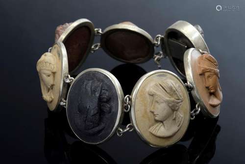 Bracelet with 7 lava camées "Frauenhalbportraits" ...