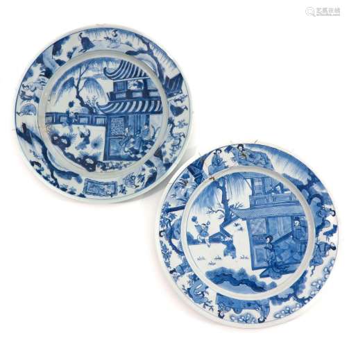 A Lot of 2 Blue and White Plates