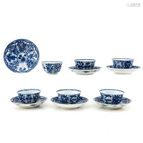 A Collection of 6 Cups and Saucers