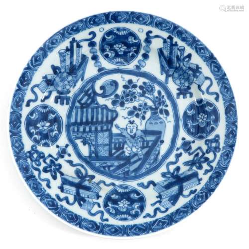 A Blue and White Plate