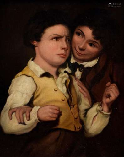 Unknown painter c. 1850 "Two Brothers" oil/canvas ...