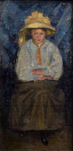 Stekker Martin (1878-1962) "Sitting Girl with Hat"