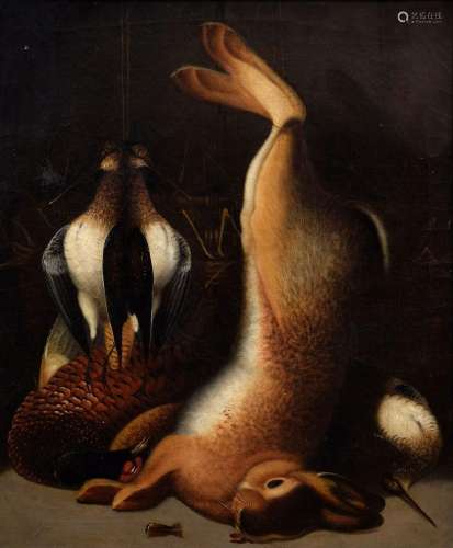 Unknown painter of the 18th/19th c. "Hare 2 snipes and ...