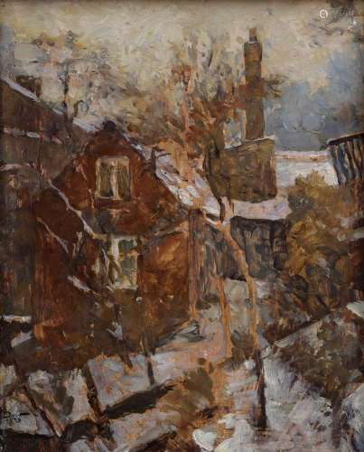 Edens Henning (1885-1943) "Övelgönne in Winter" 19...