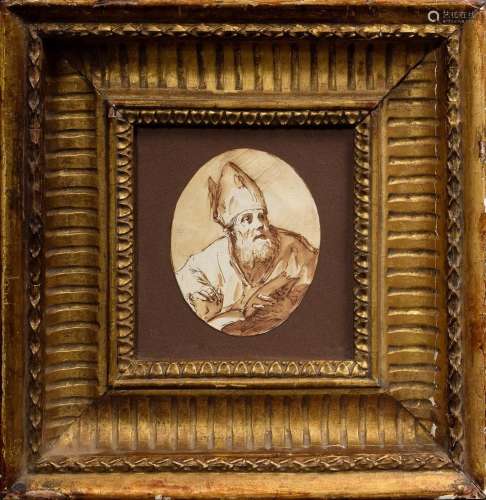 Unknown artist of the 18th c. "Church Father" wash...