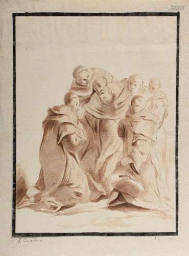 Cavedone Giacomo (1577-1660) attr. "Group of monks"...