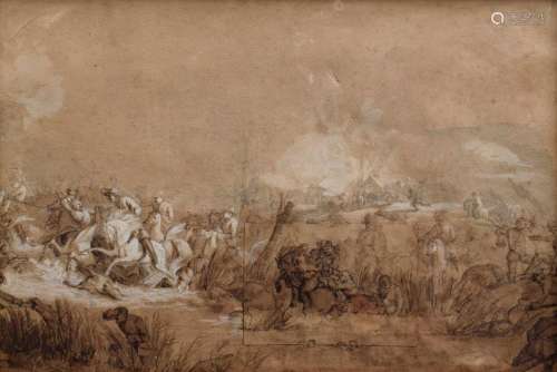 Unknown artist of the 18th c. "Equestrian skirmish"...