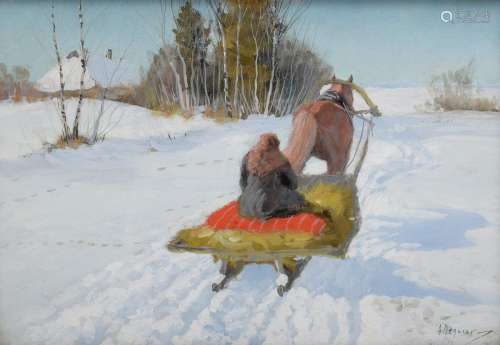 Jegorov Andrei Afanasievich (1878-1954) "Woman on horse...