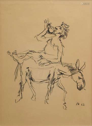 Kokoschka Oskar (1886-1980) "Bacchant on donkey" 1...
