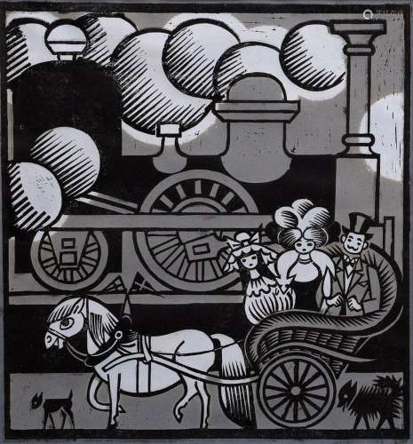 Neckelmann Ramón (1907-2000) "Carriage ride in front of...