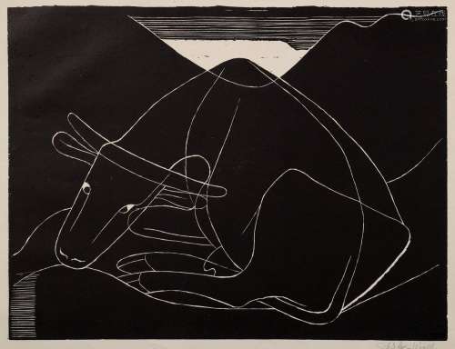 Schütz-Wolf Johanna (1896-1965) "Laying cow" 1948