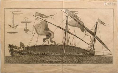 Goussier Louis-Jacques (1722-1799) "Ship's side view of...