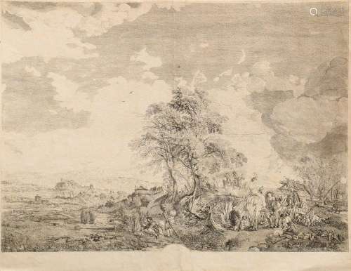 Moyreau Jean (1690-1762) "Rest in Landscape"