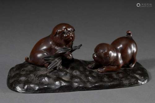 Takahashi Ryoun (act. ca. 1900-1935) "Playing puppies w...