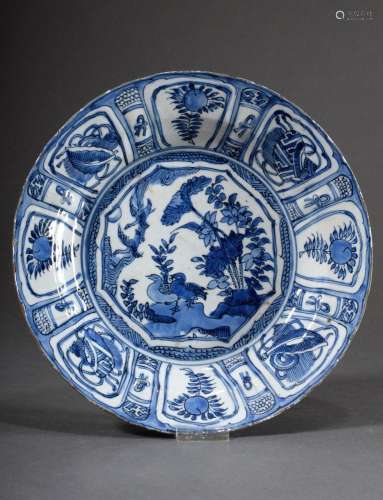 Kraak porcelain plate with blue painting "Ducks at the ...
