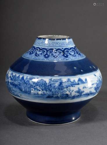 Bellied Chinese porcelain baluster vase with blue painting d...