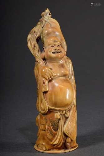 Ivory carving "Standing Budai" China circa 1920