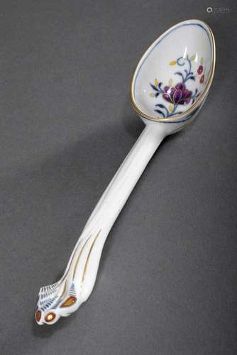 Meissen spoon "onion pattern coloured" with gold d...