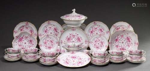 57 pieces Meissen dinner service "Indian painting in pu...