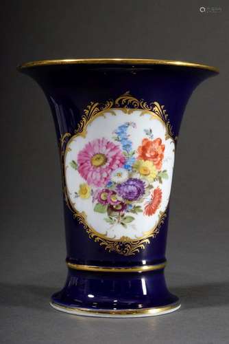 Meissen crater vase with gold decorated cartouche and polych...