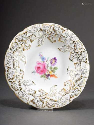 Meissen plate with polychrome painting "flower bouquet&...