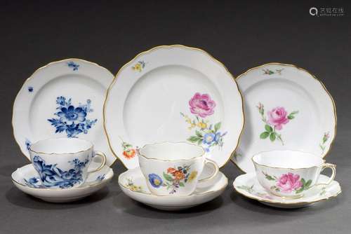 3 Various Meissen place settings in different decorations &q...