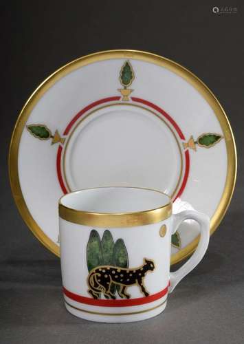 Cartier Limoges porcelain mocca cups/saucers "Panther&q...