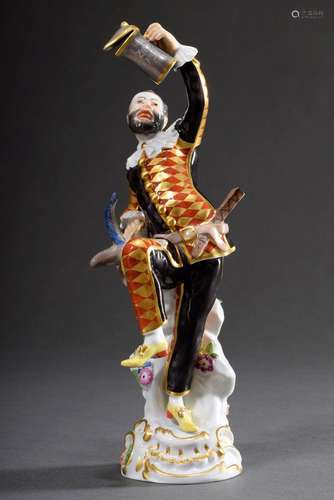 Meissen figure "Harlequin with lidded jug" from th...