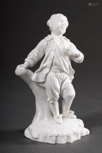 Small Höchst porcelain figure "Boy leaning against a tr...