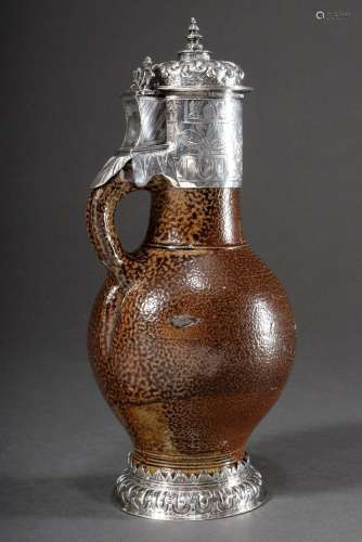 Jug with silver mount so-called "Tigerware" in the...